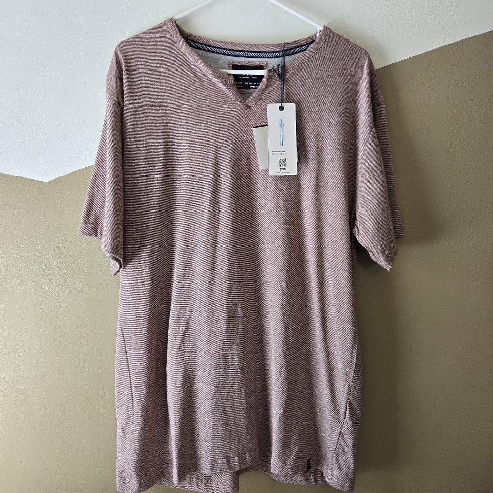 MBX Premium Goods LA Men's Knit Sequoia V-neck Tshirt Size XL Lightweight Modern